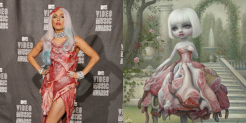 El vestido de carne de Lady Gaga fue inspirado en un cuadro de Mark Ryden 